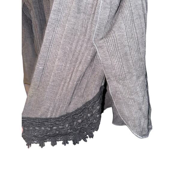 NWT Style & Co Ribbed Lace Trim Top Blouse Women's 2X Workwear Career Whimsygoth - Picture 5 of 7